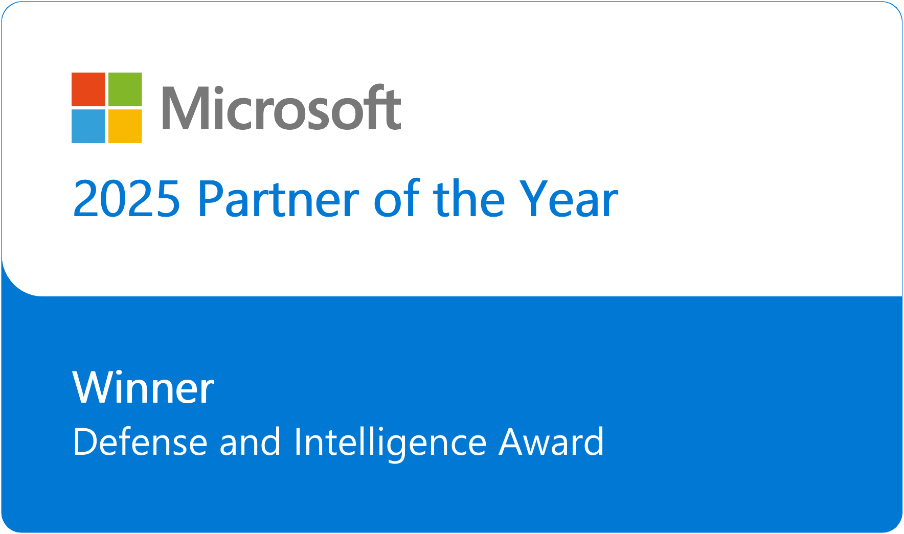 Microsoft 2025 Partner of the Year for Defense & Intelligence